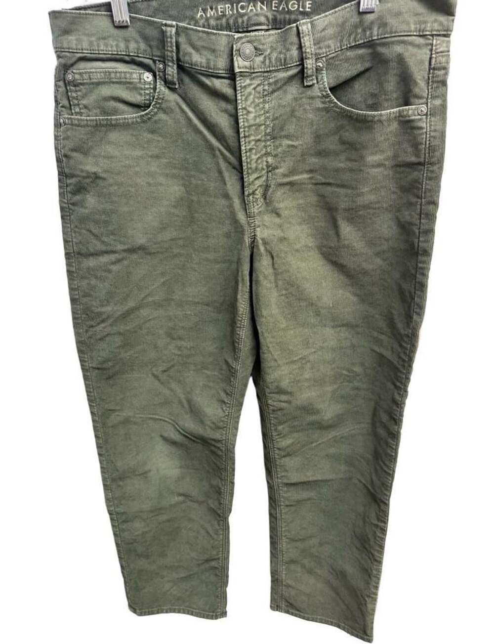 American Eagle Olive Green Corduroy Stretch Pants Size 12 Short